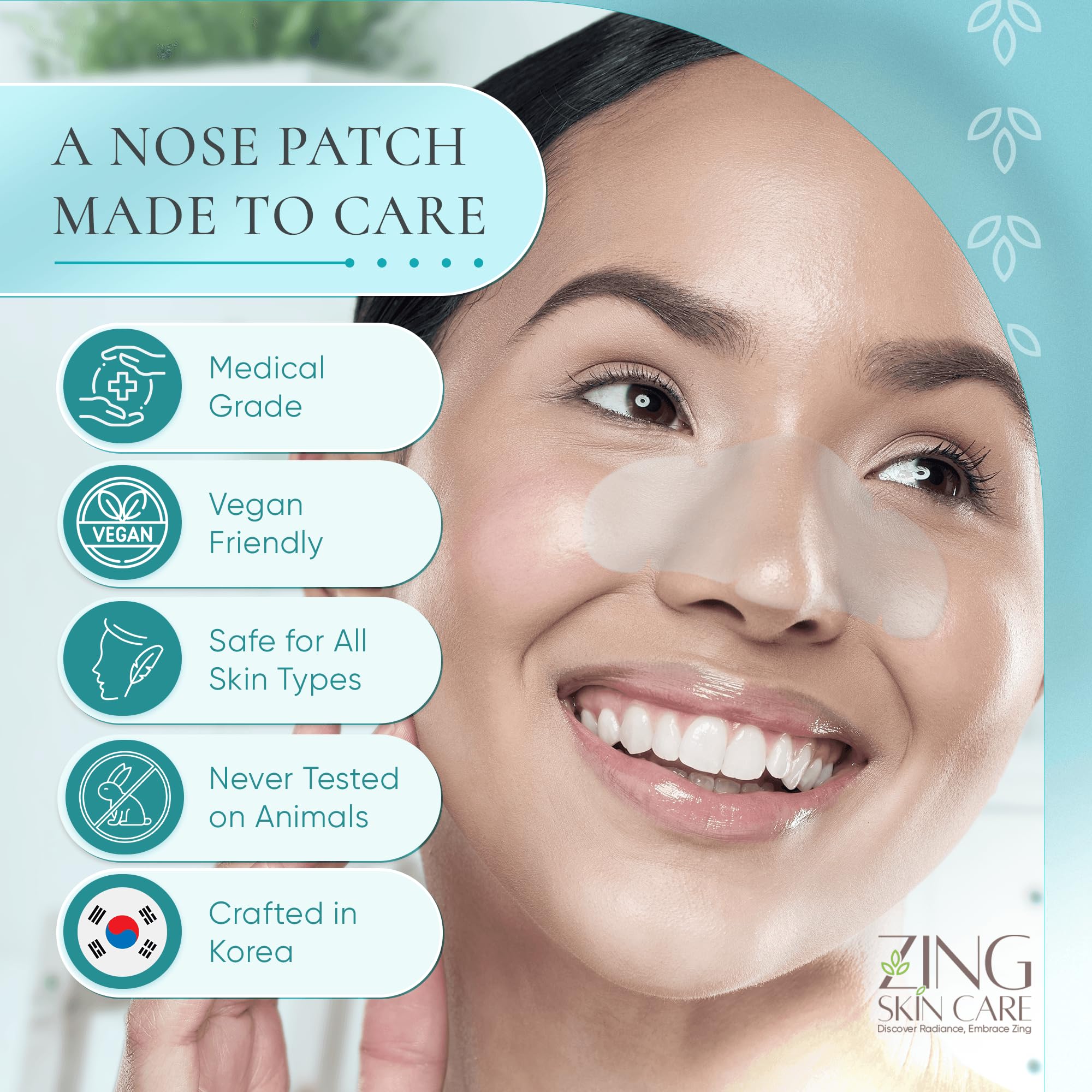 ZING SKIN CARE single hydrocolloid patch detail showing strong adhesion benefit