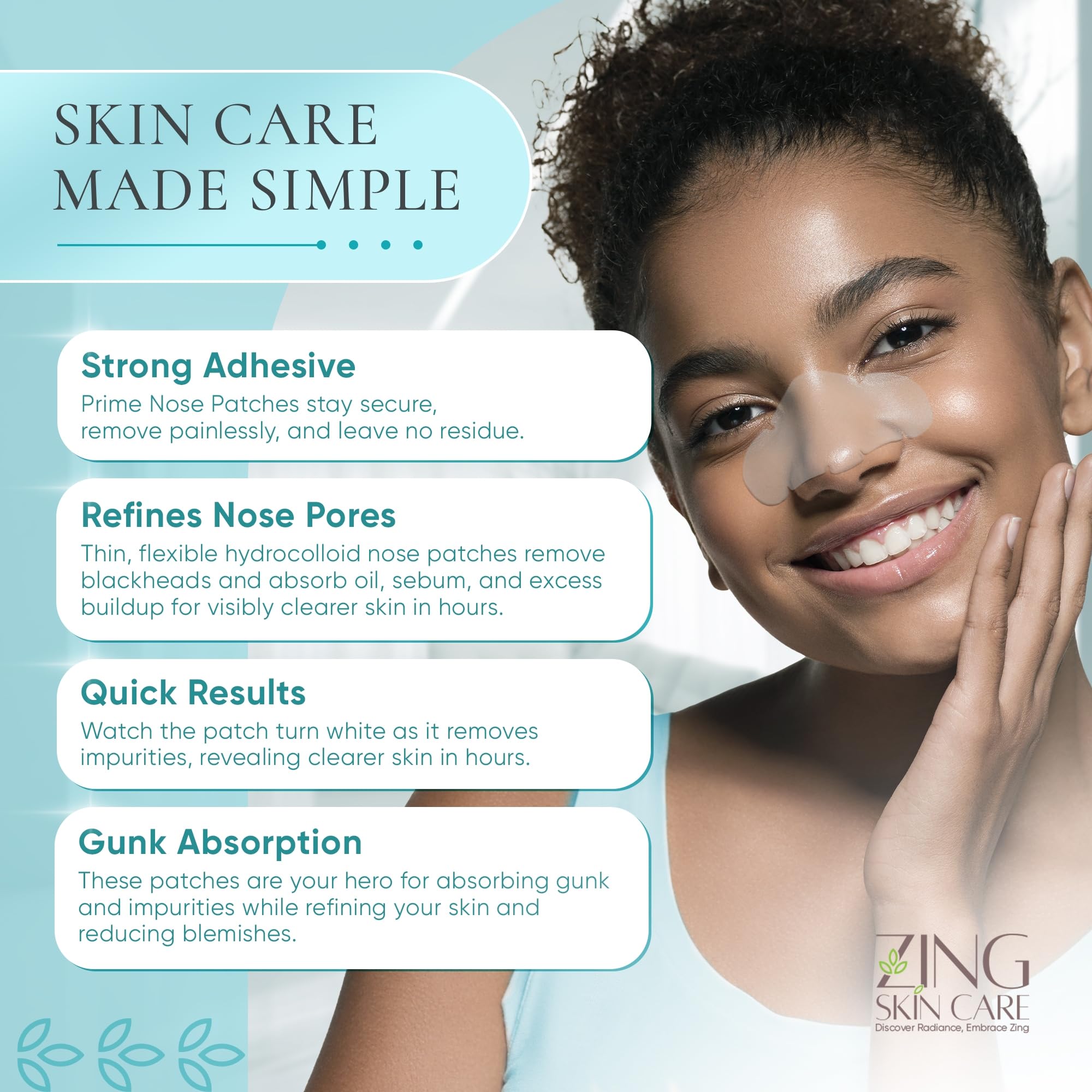 ZING SKIN CARE patch texture close-up illustrating thin flexible material