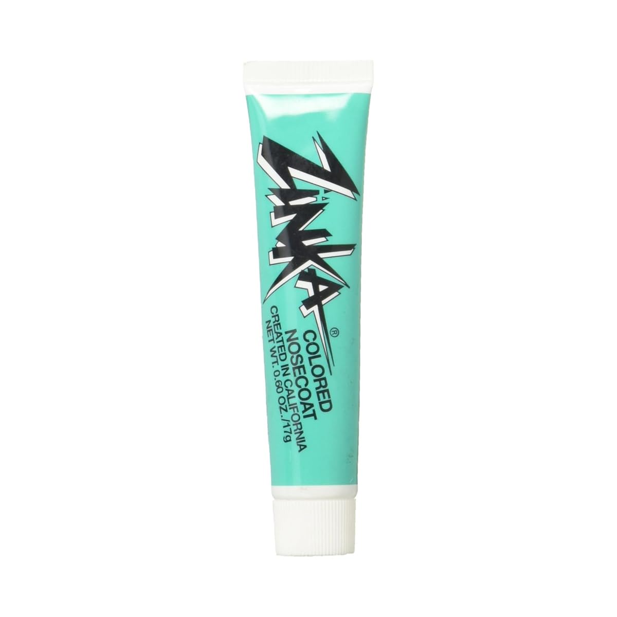 Zinka teal tube front view showing compact sunblock packaging and portability