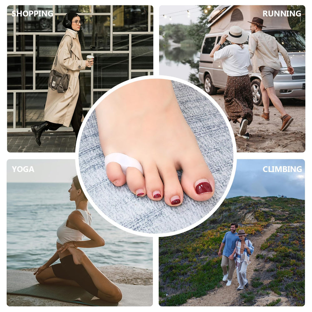 Zinyakon wearable night use on foot showing comfortable fit for overnight toe protection
