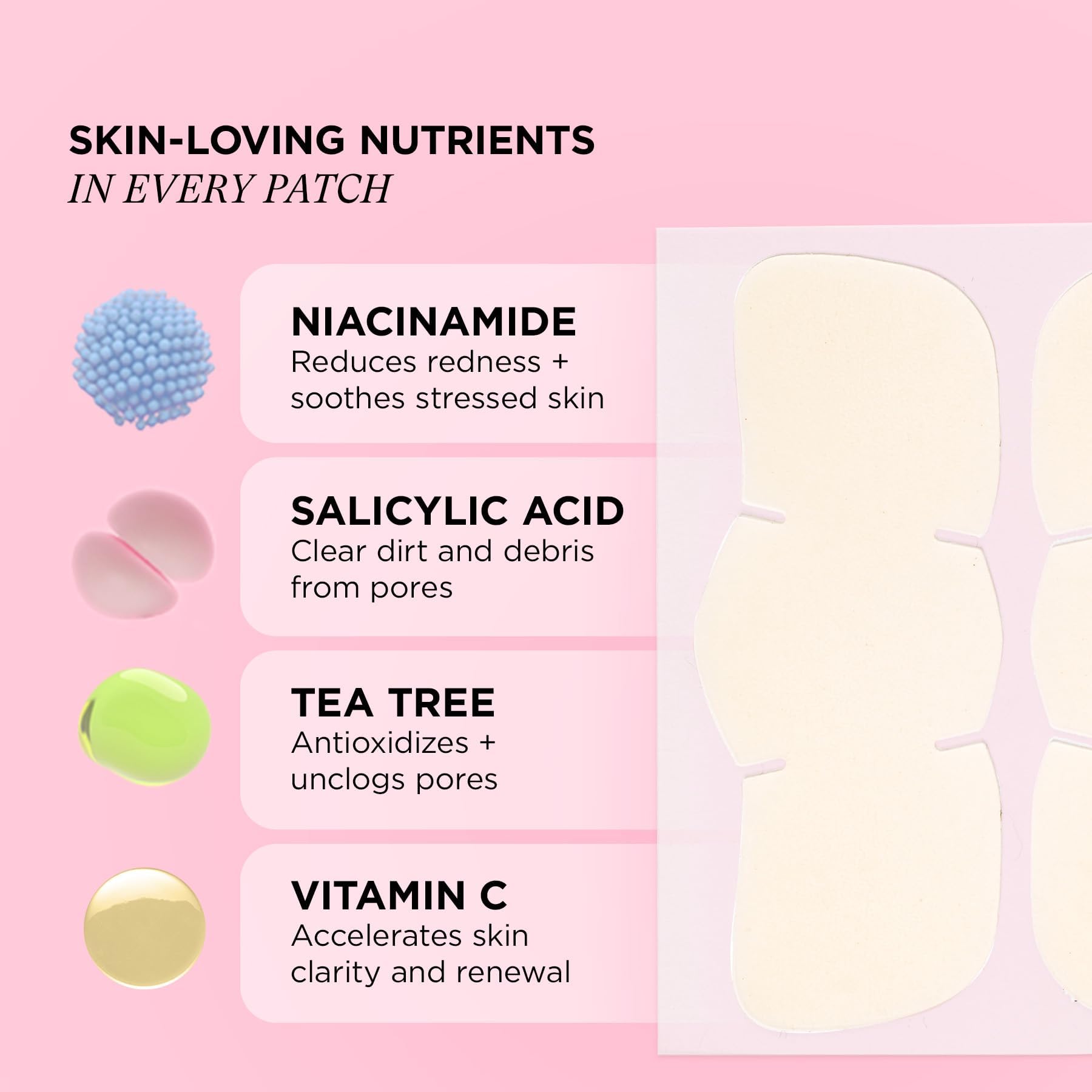 ZitSticka ingredient label displaying niacinamide salicylic acid vitamin C