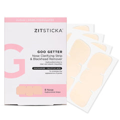 ZitSticka front packaging showing Goo Getter nose strips and benefits