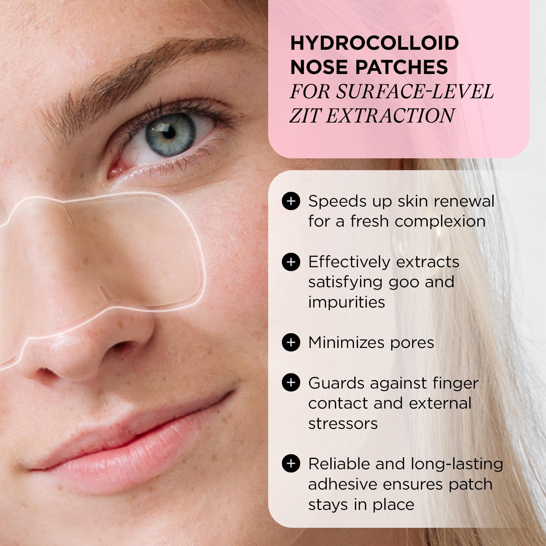 ZitSticka close-up of hydrocolloid strip texture showing gentle absorption