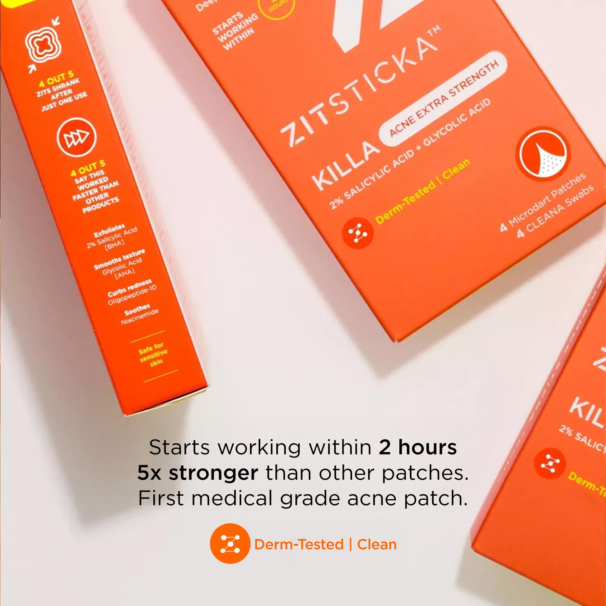 ZitSticka swab and patch contents ready to prep and apply quickly