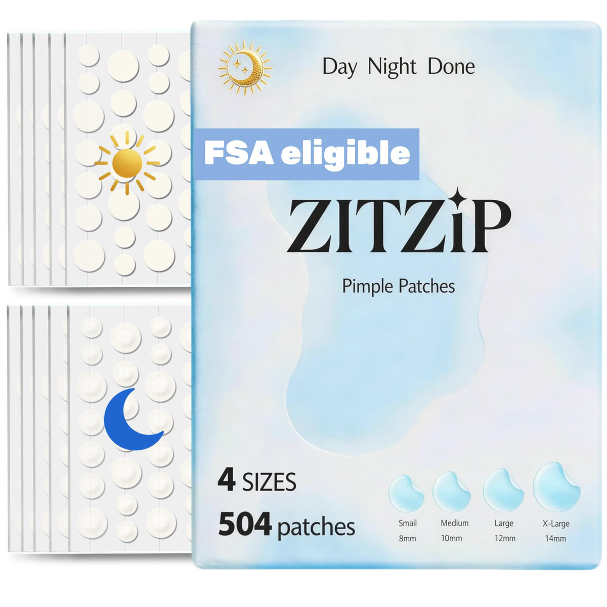 ZITZIP front packaging showing full 504-count kit and branding benefit convenience