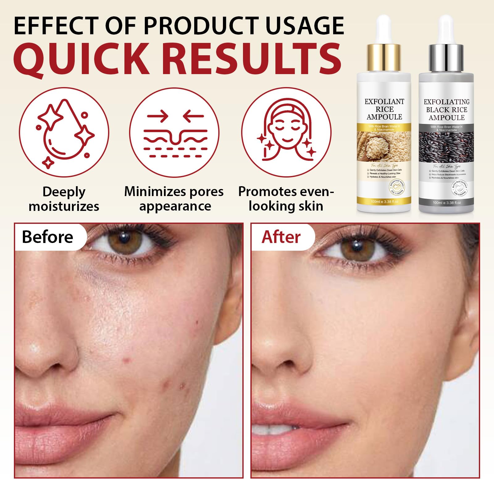 ZIXAOK black rice ampoule close-up texture for pore refining