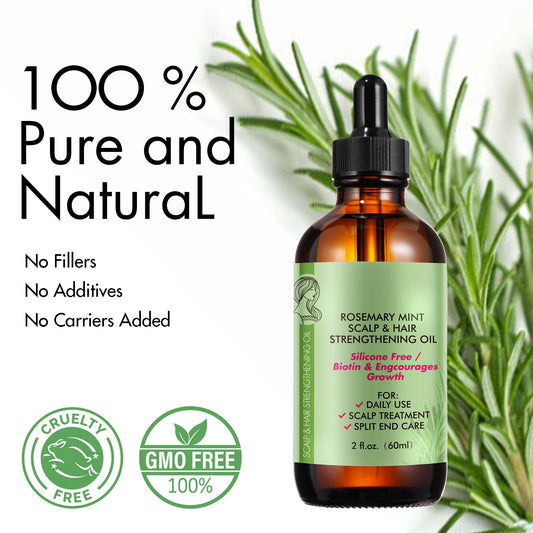 ZIXBMHYJ label close-up highlighting 100% pure rosemary oil clarity benefit