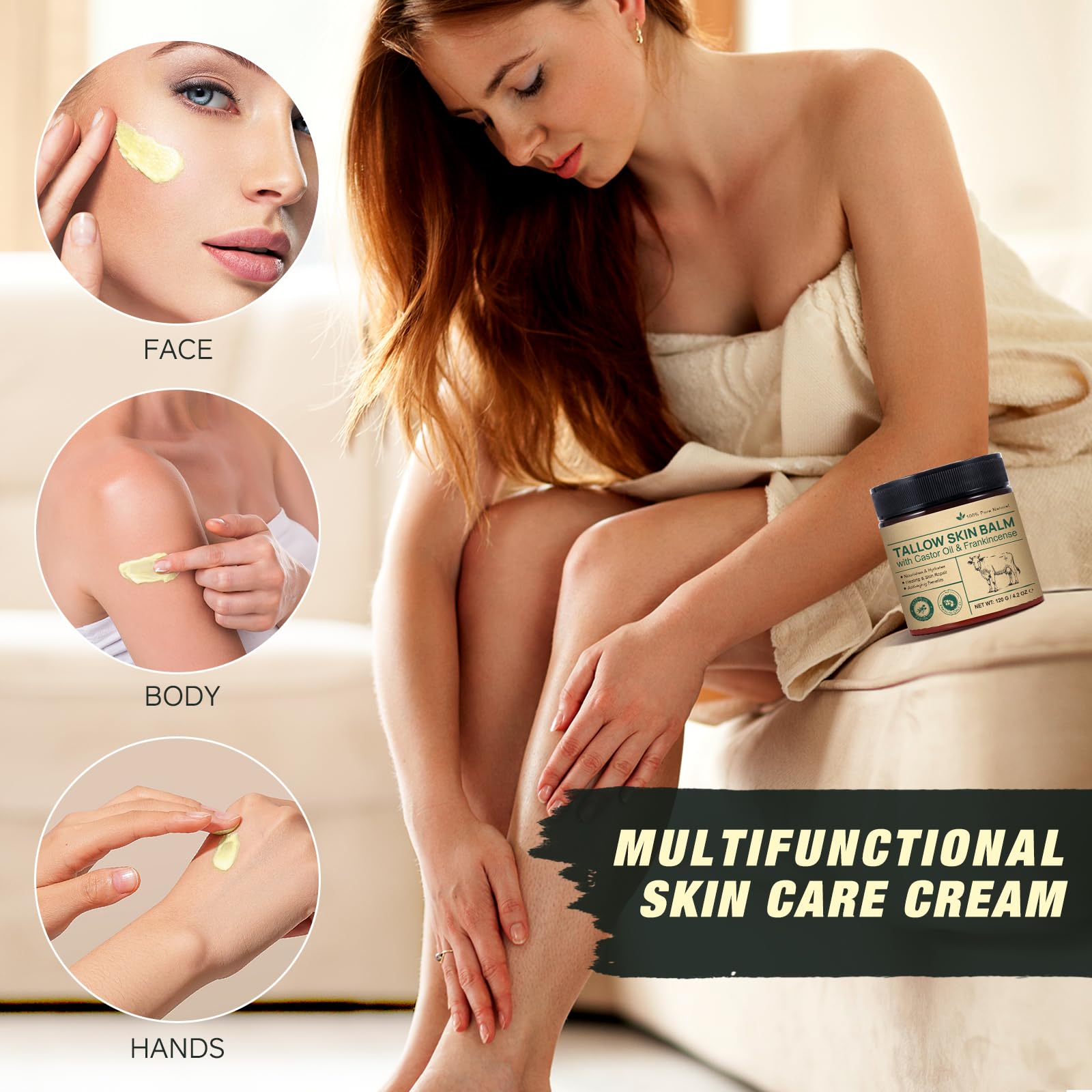 ZIXBMHYJ on bathroom vanity with towel showing daily ritual and nourishing benefit