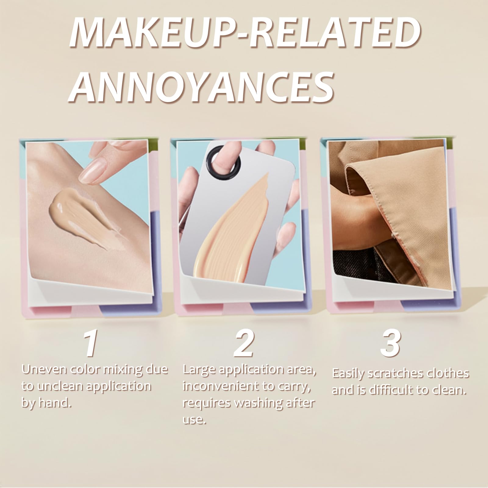 ZJchao foundation swatched on sheet highlighting accurate color mixing without absorption