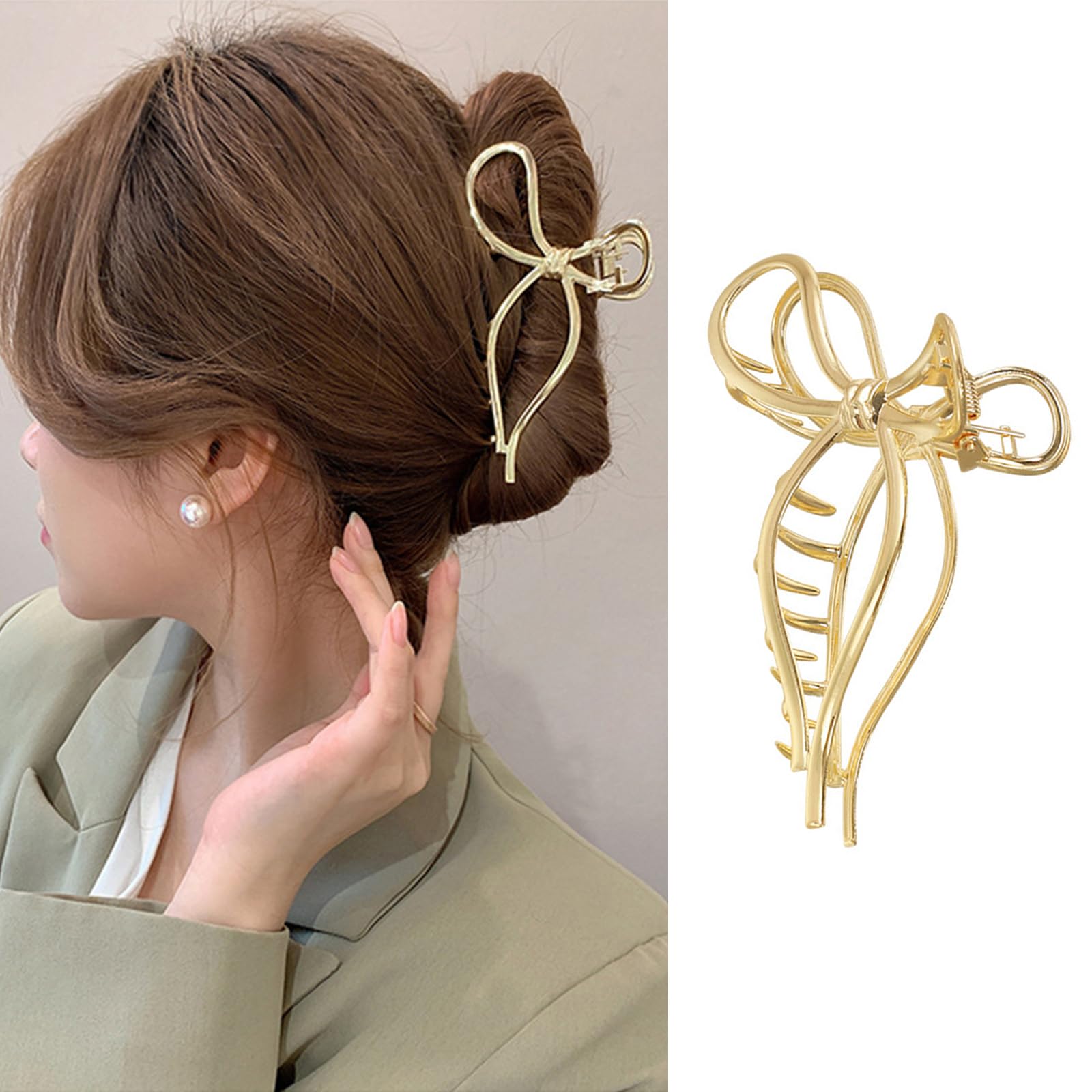 ZJHGDR gold bow clip front view showing elegant design and durable finish