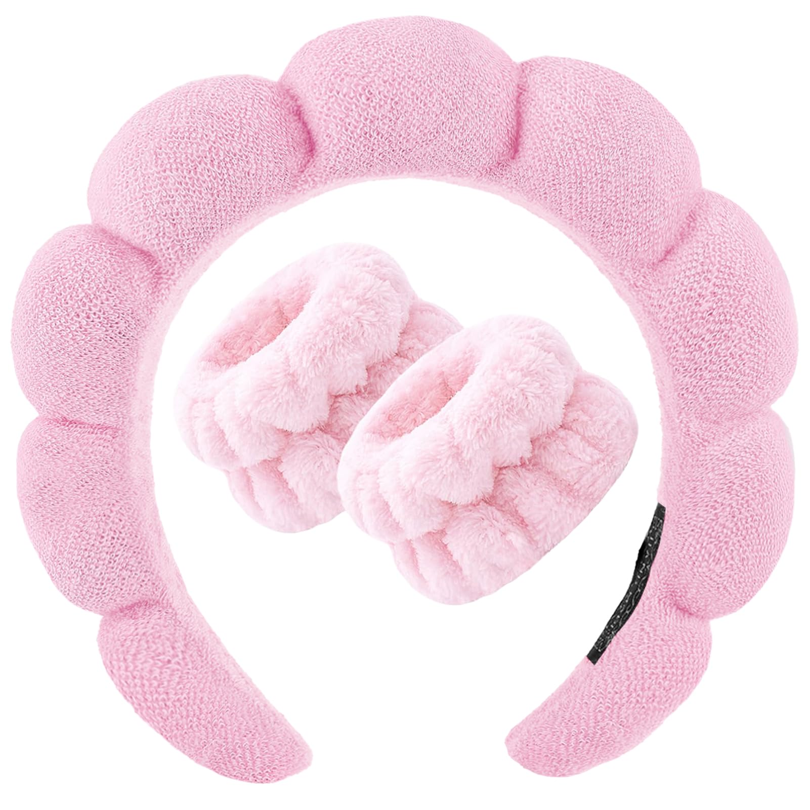 Zkptops front view showing pink padded headband set and neat styling benefit