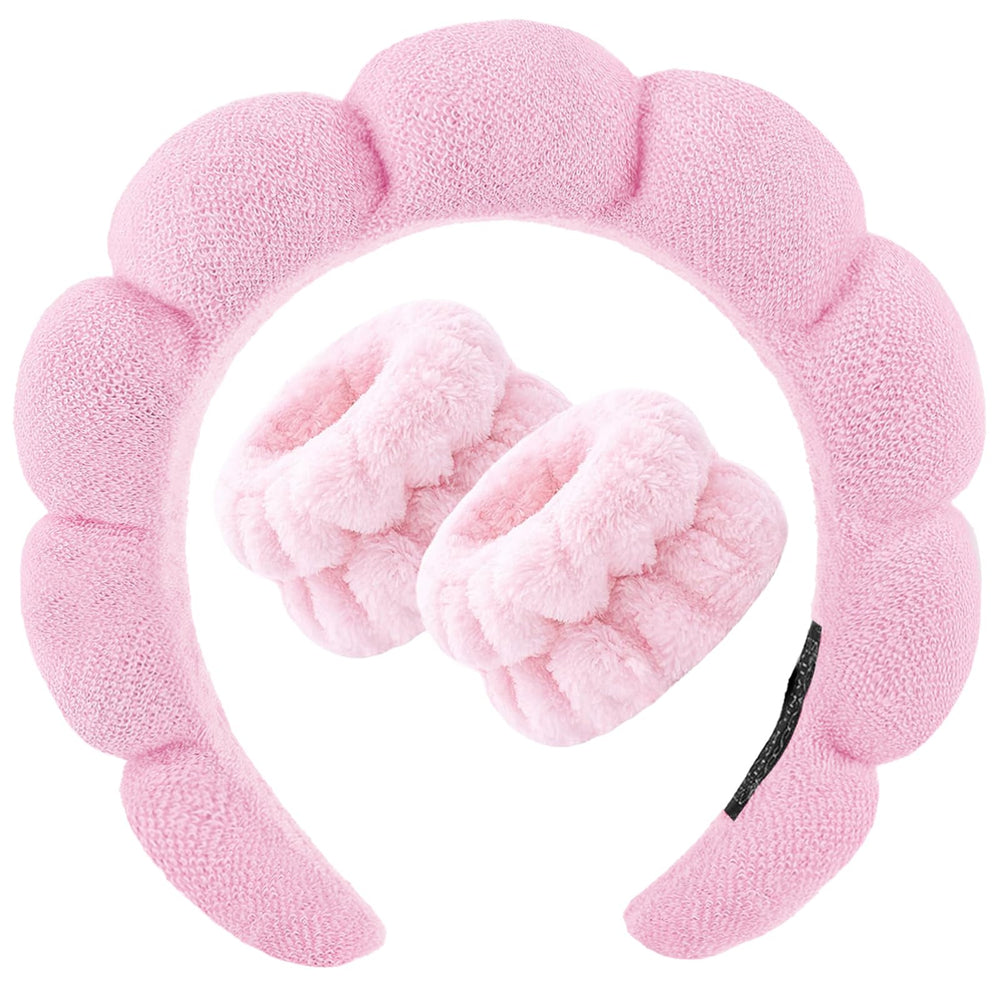 Zkptops front view showing pink padded headband set and neat styling benefit