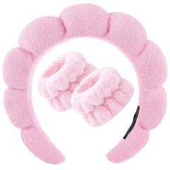 Zkptops front view showing pink padded headband set and neat styling benefit