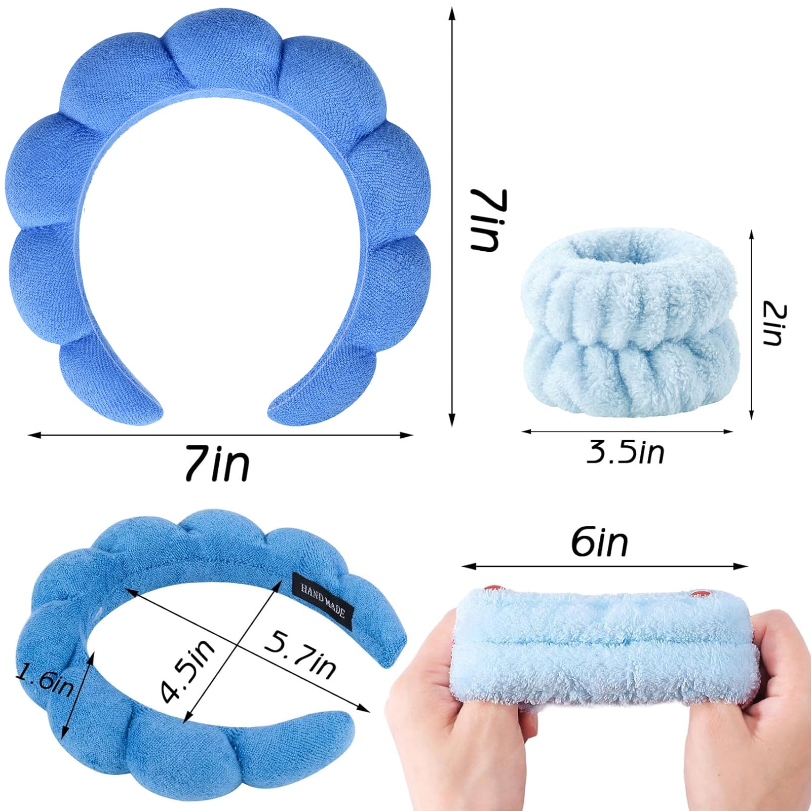 Zkptops headband and wristband flat lay showing matching set ready to pack
