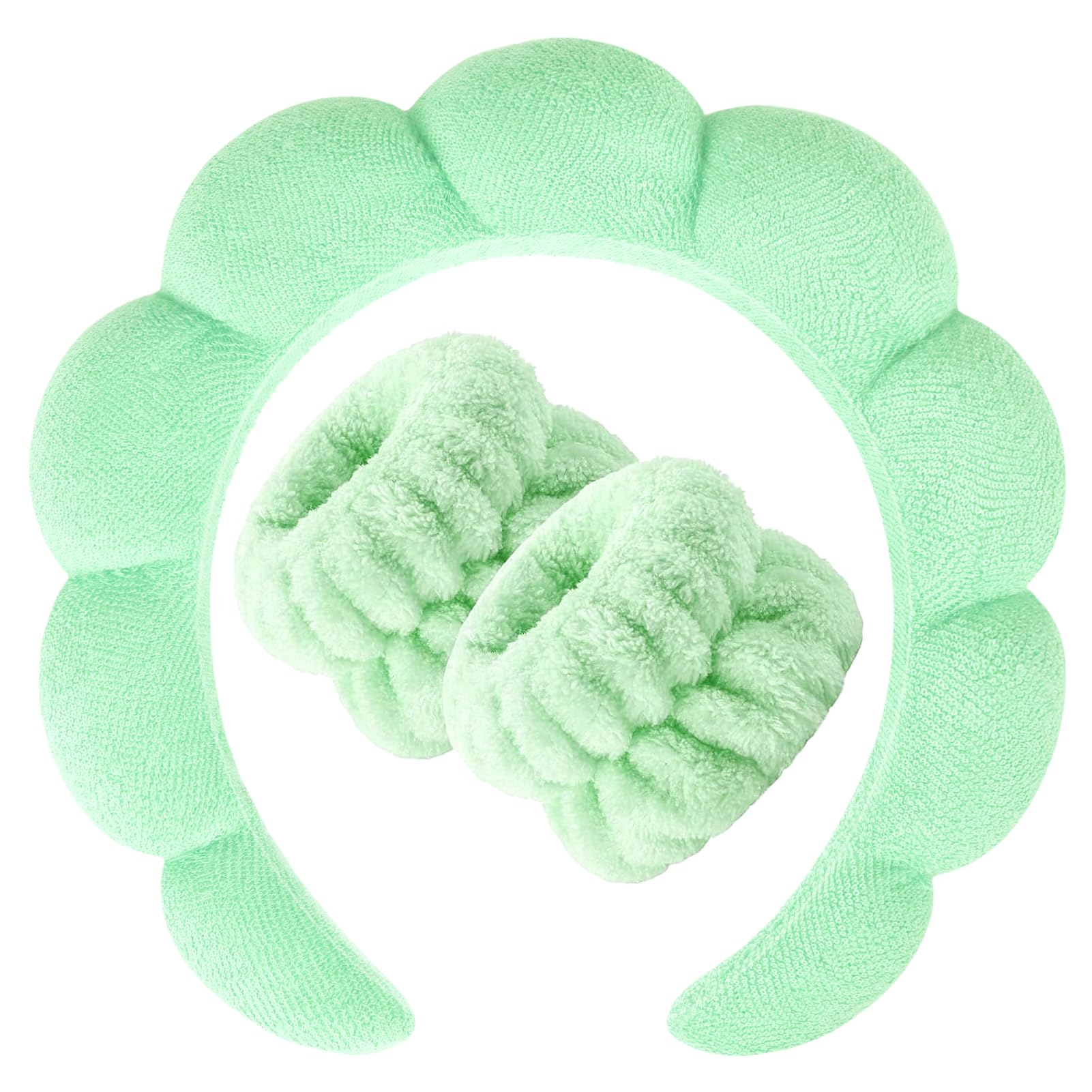 Zkptops headband front packaging showing light green color and benefit of neat hair