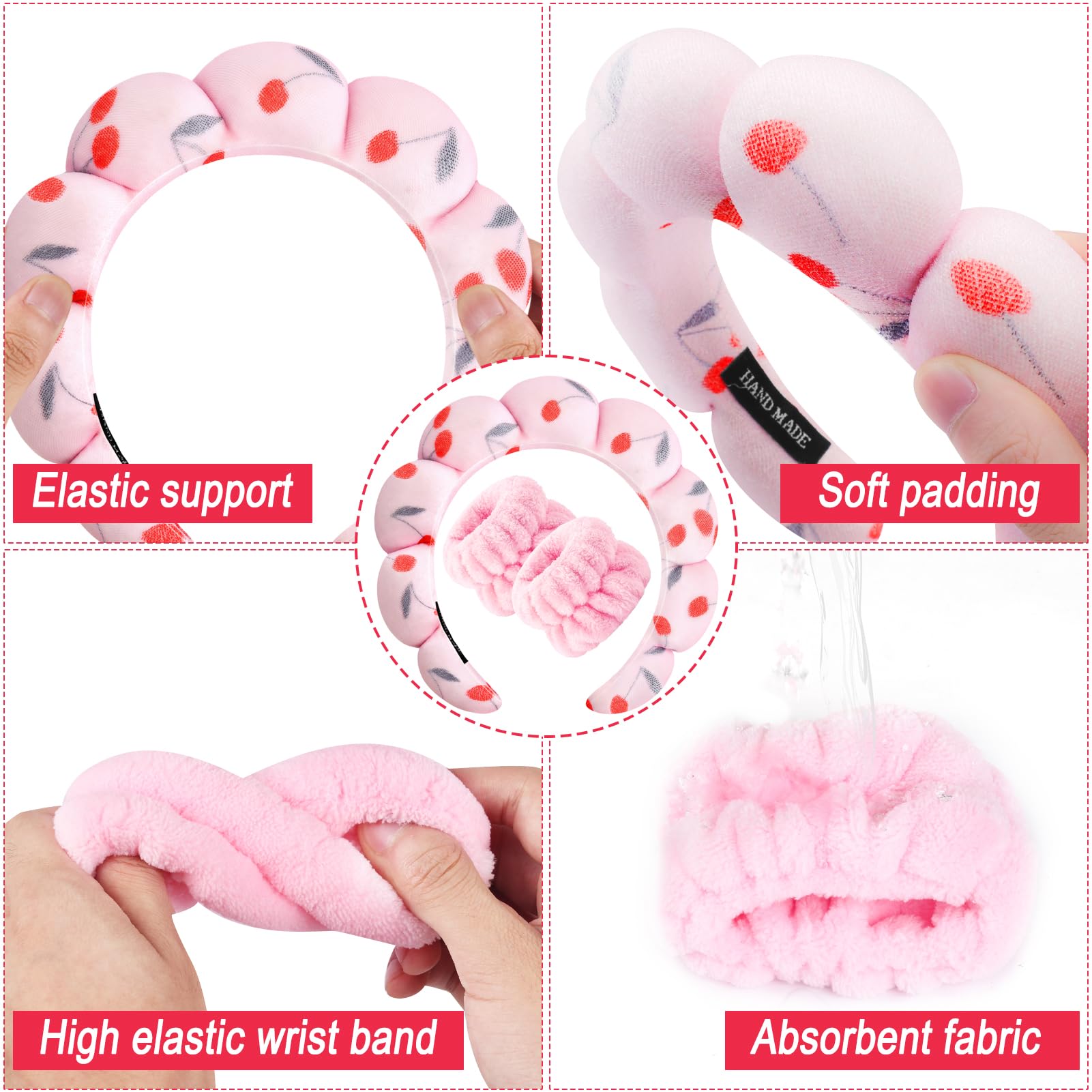 Zkptops headband in use while washing face, keeps hair dry and out of the way