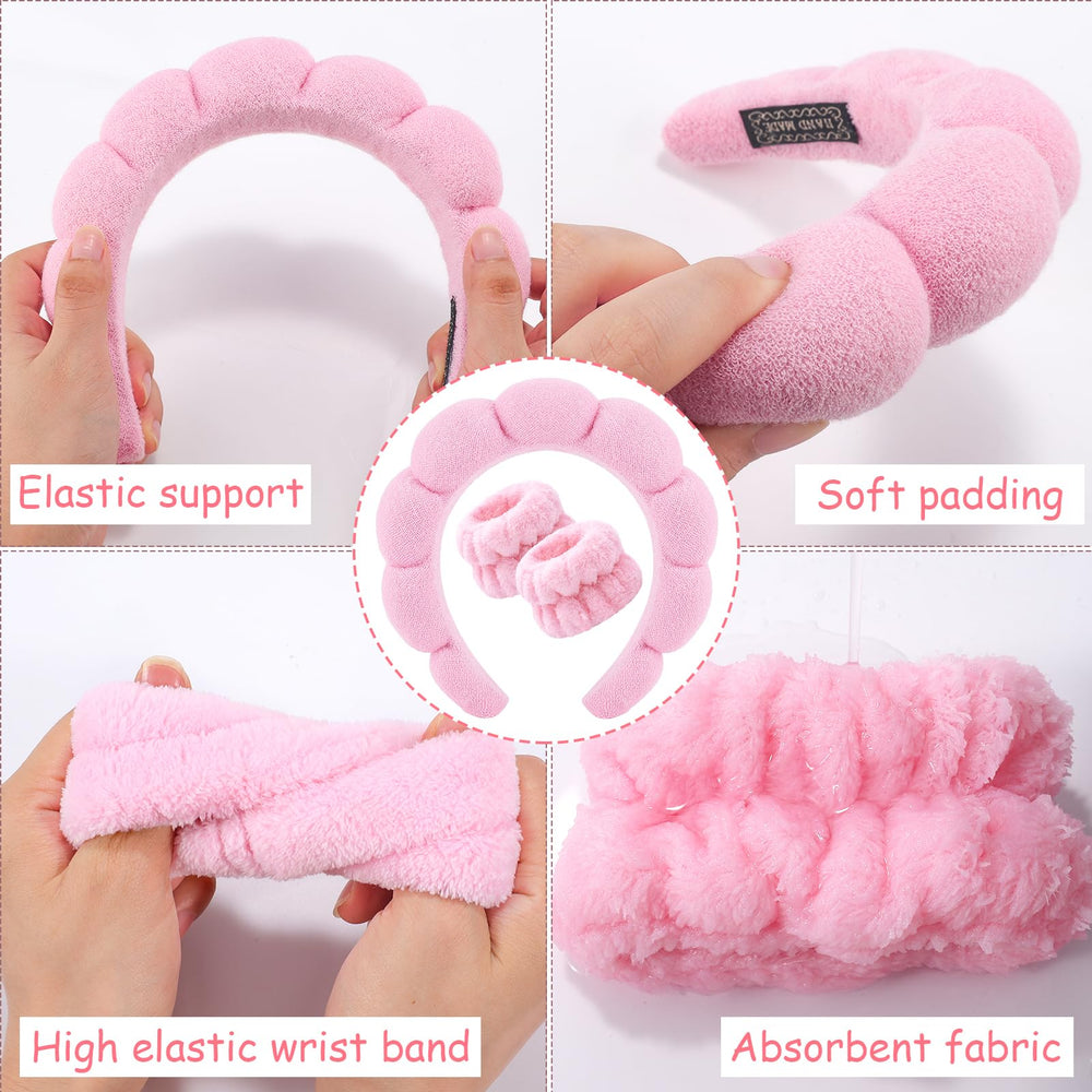 Zkptops headband in use washing face keeping hair dry and hands free