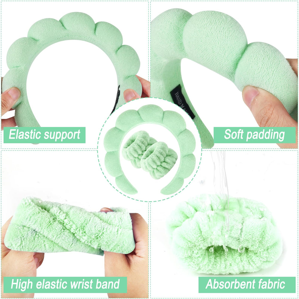 Zkptops headband and wristband with ruler to show accurate compact sizing