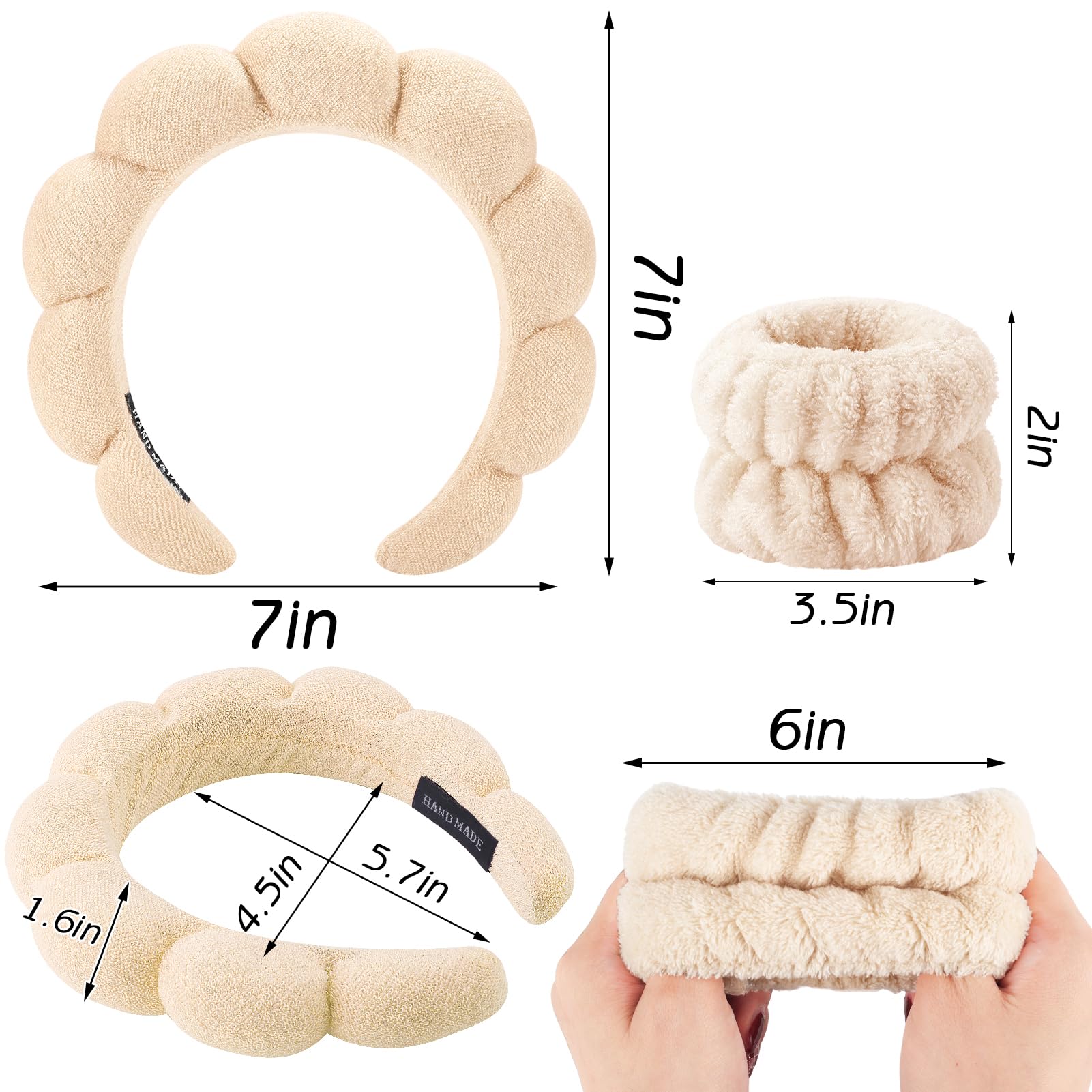 Zkptops headband stacked next to ruler showing compact, travel-friendly size