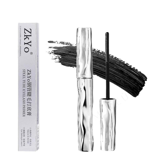 zkyo front packaging showing compact waterproof mascara, reliable travel-friendly