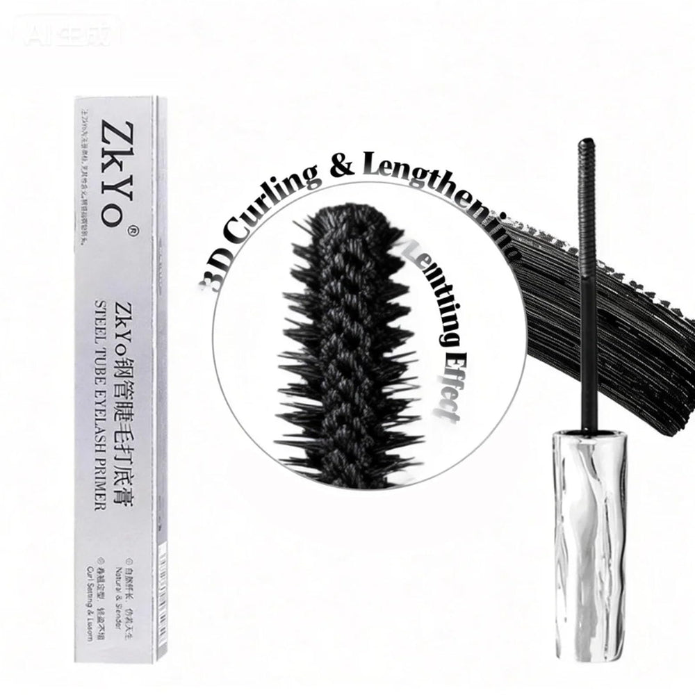 zkyo lash application on model demonstrating lifted curled lashes
