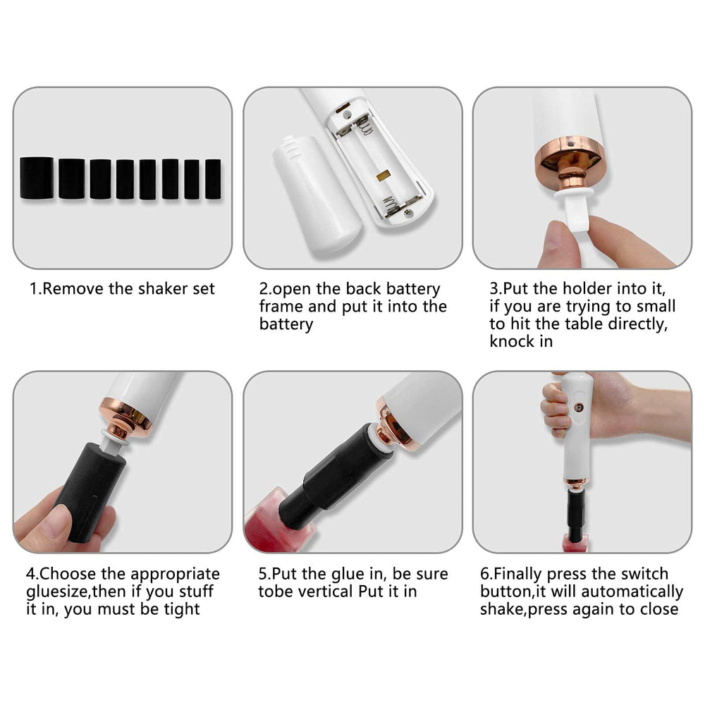 ZLMONDEE shaker operating on eyelash glue tube illustrating smooth glue re-suspension