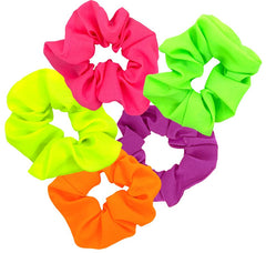 ZLXO NOVELTIES front pack showing five neon scrunchies, bright styling boost