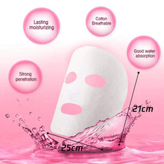ZMBeautk expanded sheet mask flat lay demonstrating full-face coverage and absorbency