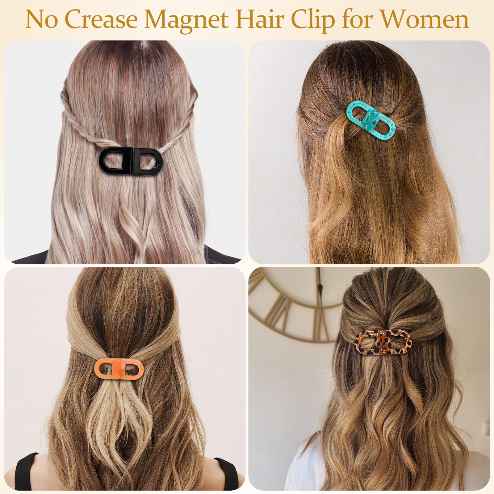 ZMJY clip holding a half-up hairstyle fast for quick, effortless styling