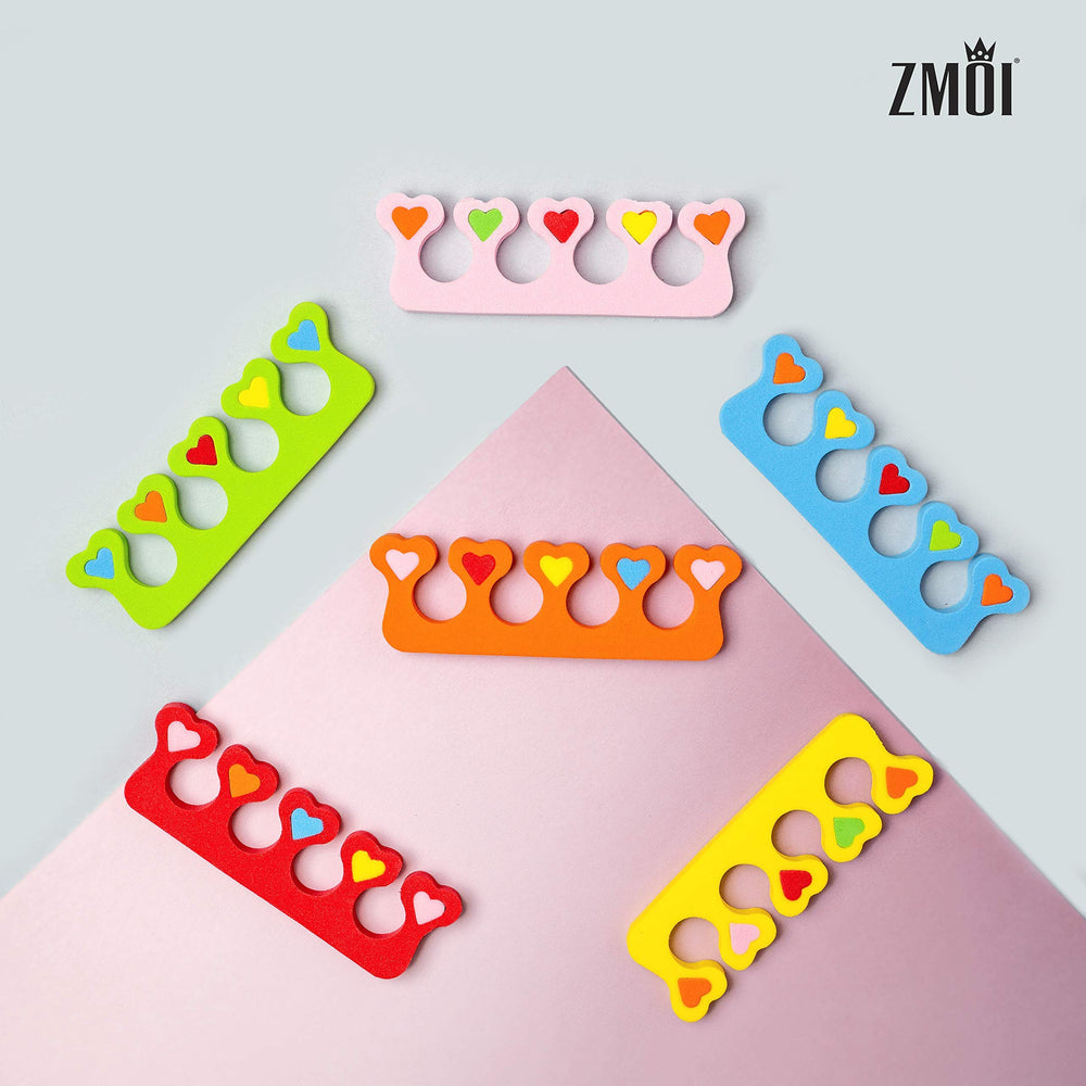 ZMOI close-up foam texture of heart toe separators showing soft cushion for comfortable wear