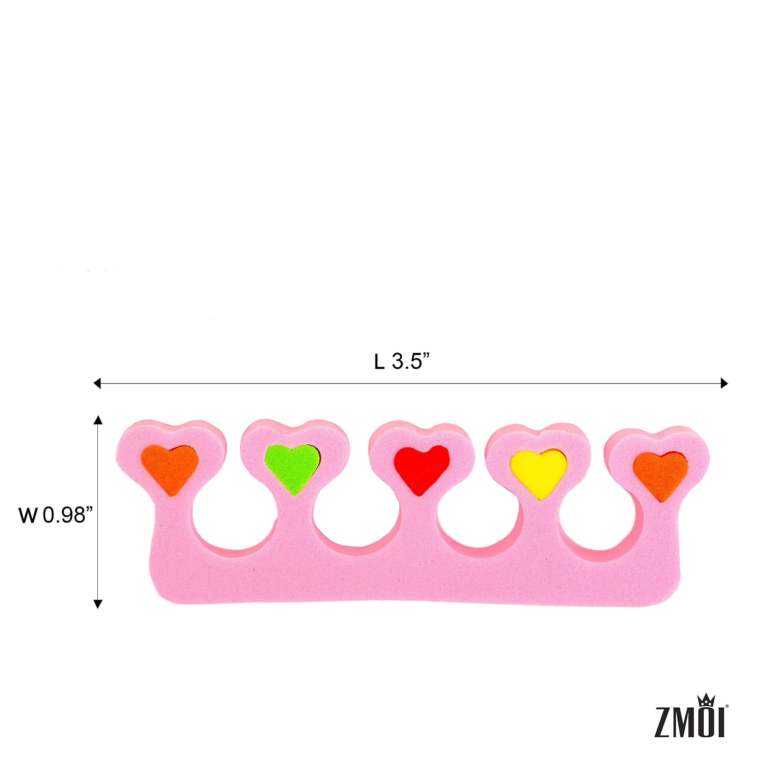 ZMOI separators placed between a child’s toes demonstrating neat separation and tidy polish drying