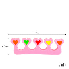 ZMOI separators placed between a child’s toes demonstrating neat separation and tidy polish drying