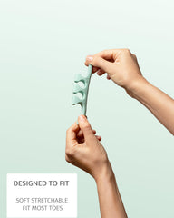 ZMOI toe separators in use during pedicure preventing smudges and improving polish accuracy