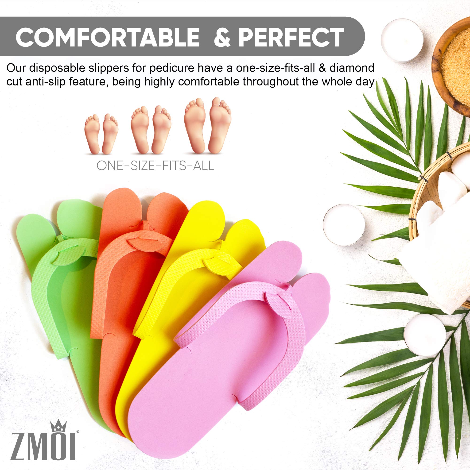 ZMOI slippers worn in salon demonstrating comfort and protection during pedicure