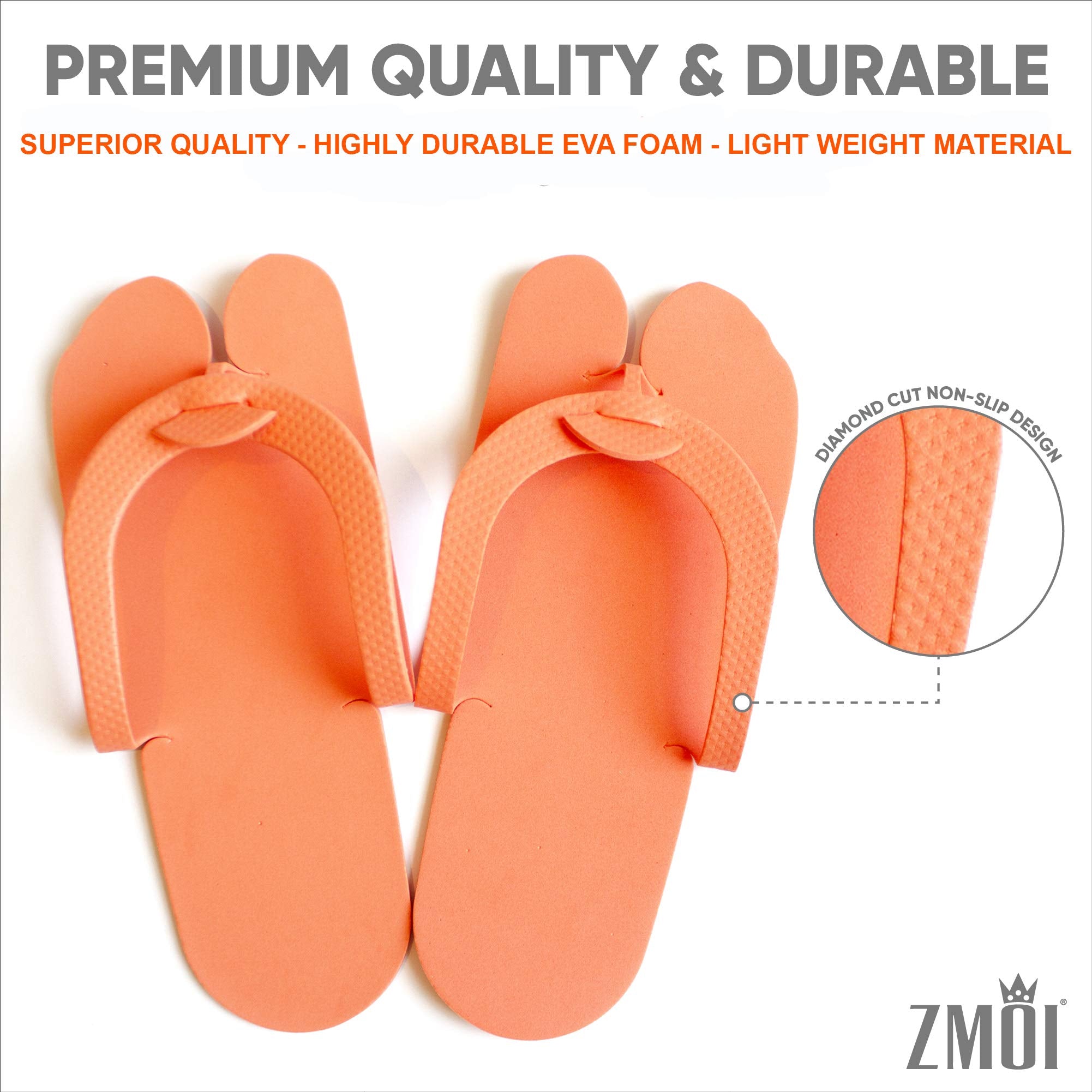 ZMOI slipper next to hand showing scale and lightweight convenience
