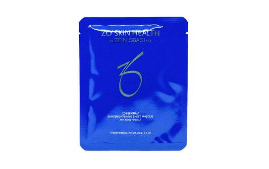ZO SKIN HEALTH brightening sheet masque front packaging showing product name and size benefits