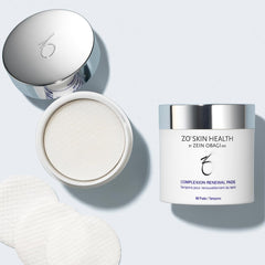 ZO SKIN HEALTH front packaging showing 60-count pads and clear benefits