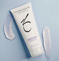 ZO SKIN HEALTH pump and lather close-up, demonstrates creamy texture benefit