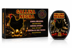 Zoeartcrafts Gallina Negra soap front packaging showing ritual-ready bar and benefit