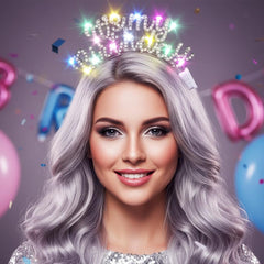 Zoestar lifestyle party setting showing headband enhancing celebration outfit
