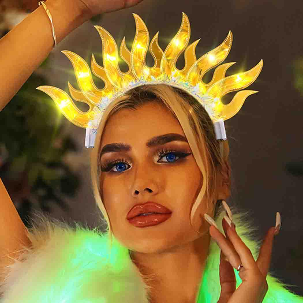 Zoestar headband worn by model to show scale and how it enhances festival outfits