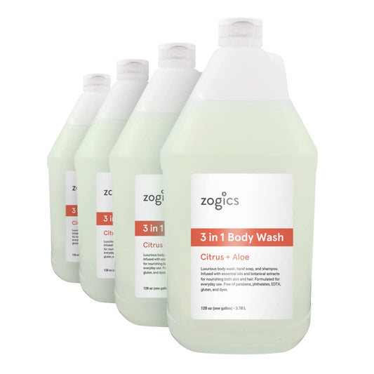 Zogics 3-in-1 front jug showing label and refill convenience