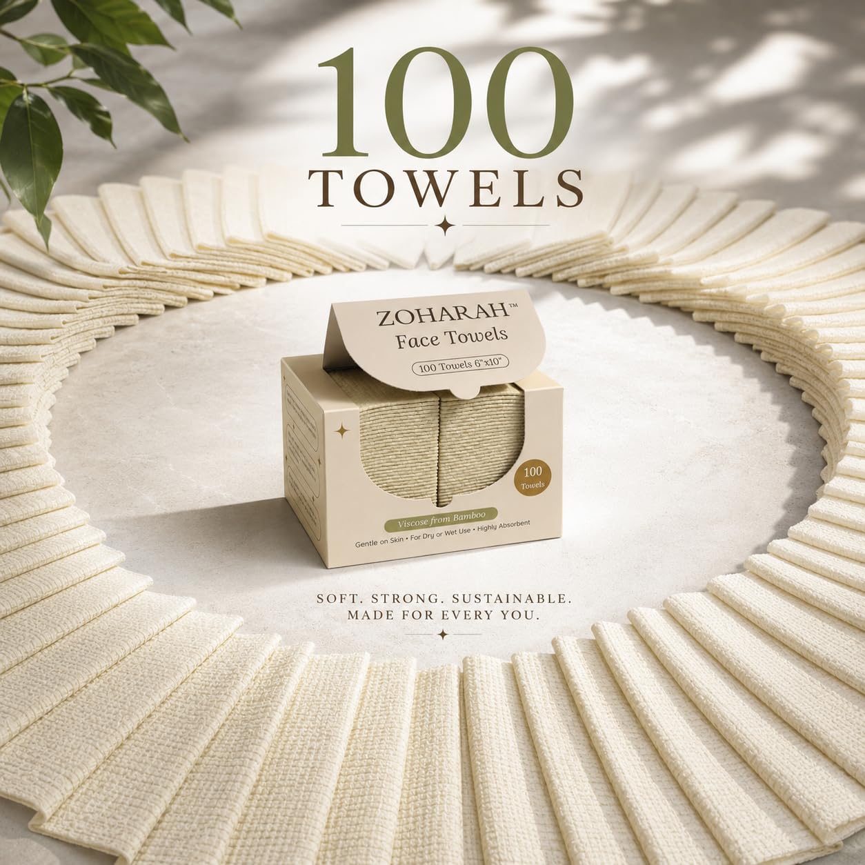 ZOHARAH single towel flat on surface highlighting size and convenience