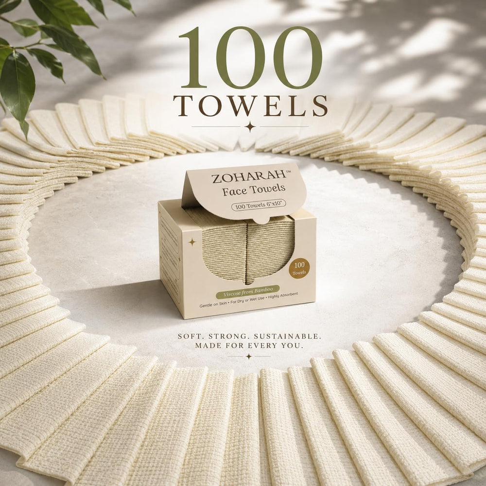 ZOHARAH single towel flat on surface highlighting size and convenience