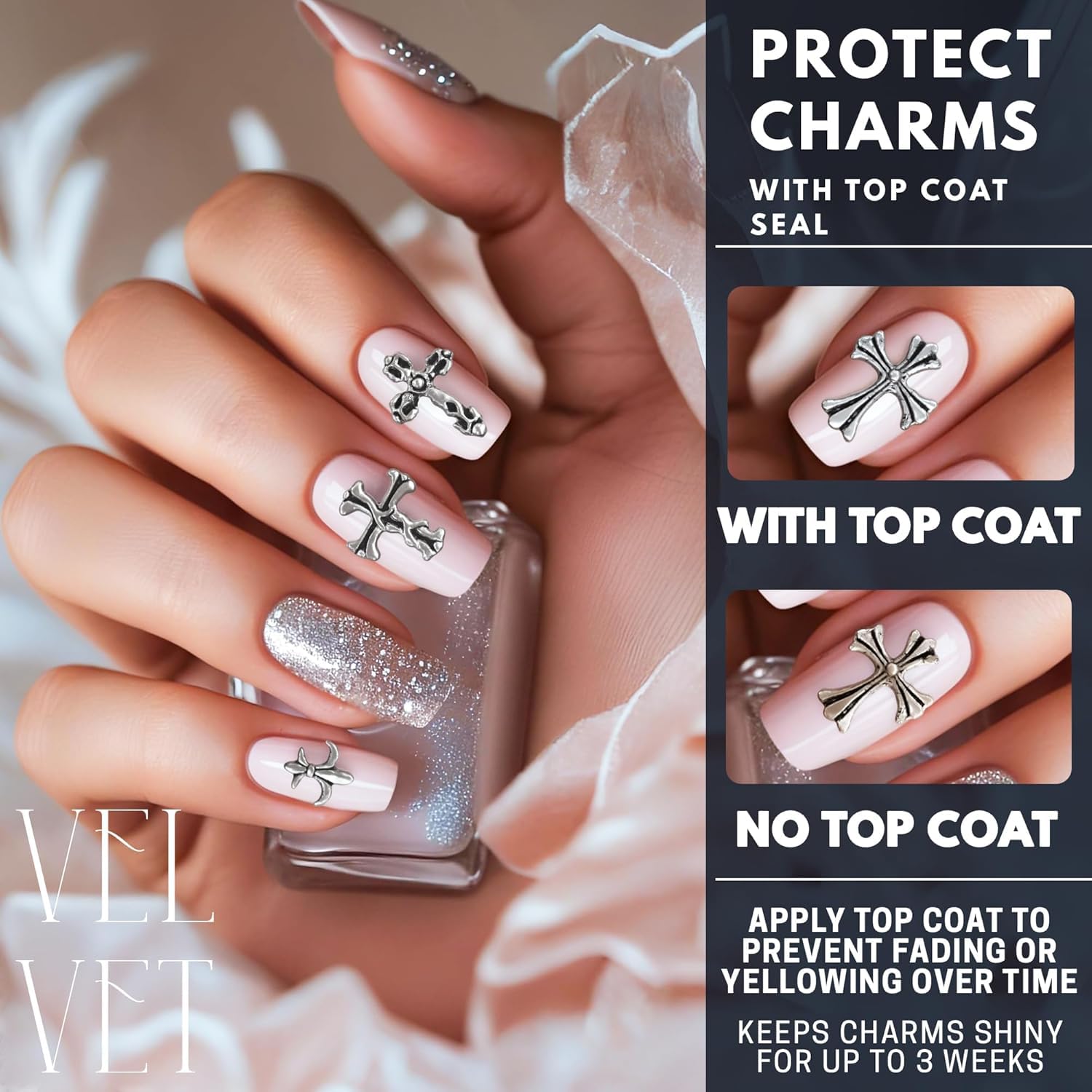 ZOKLU applied to gel nails with topcoat for lasting shine