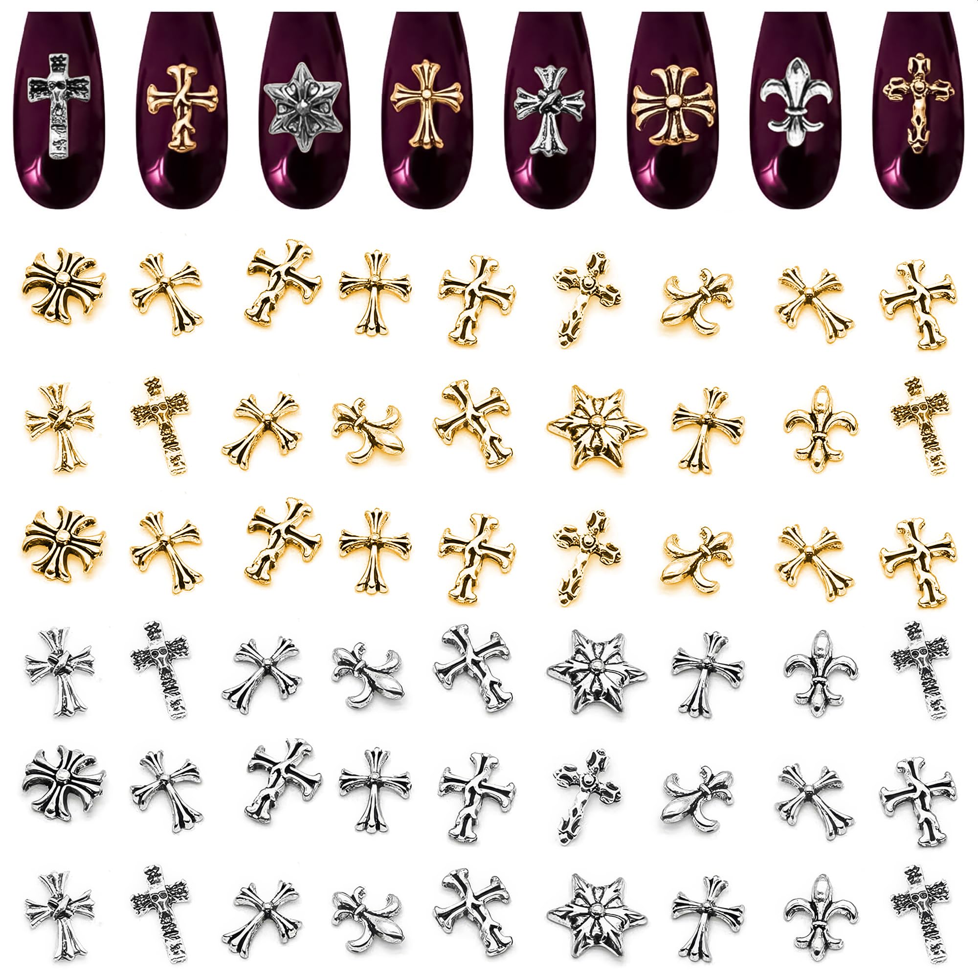 ZOKLU front packaging showing full 240-piece cross charm kit and variety