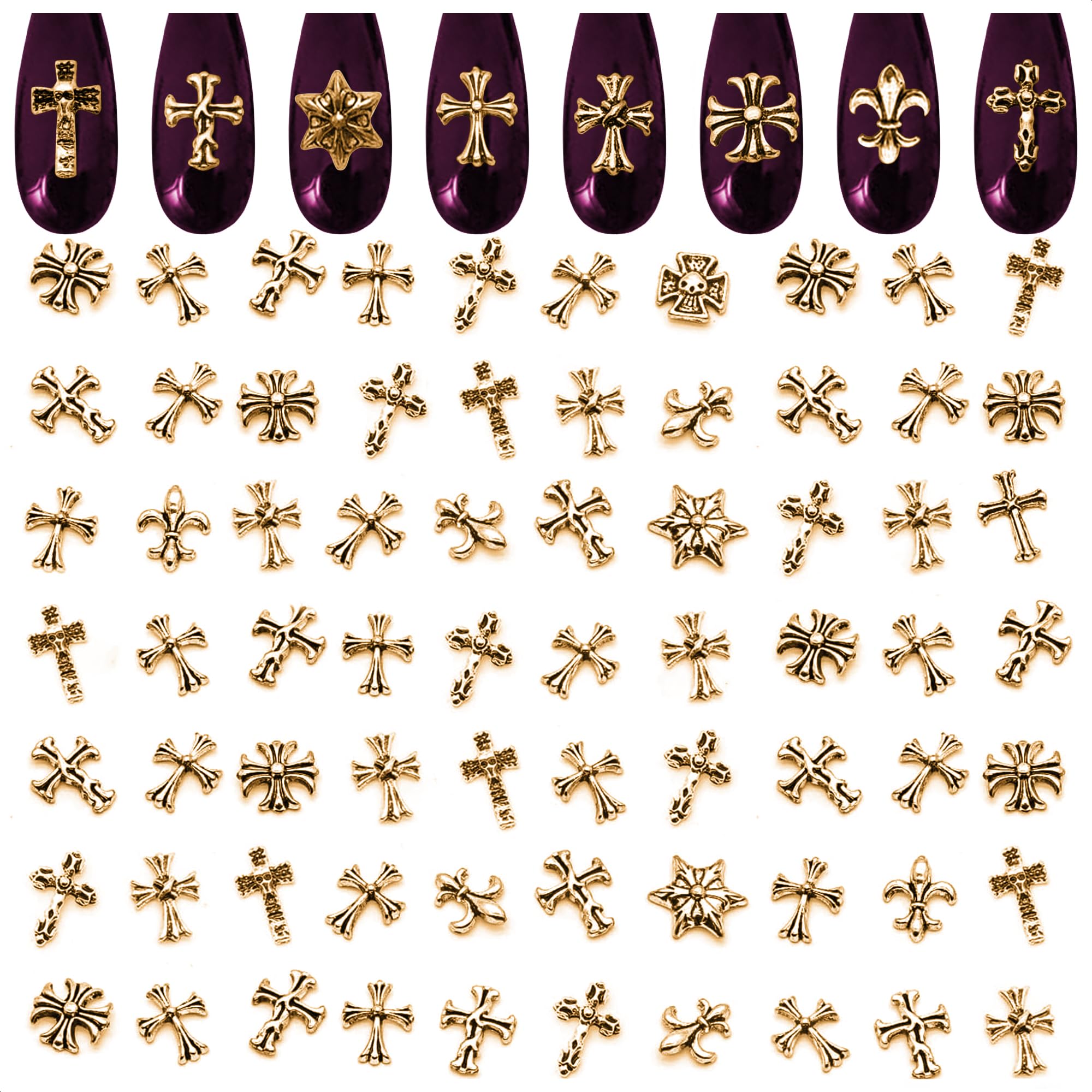 ZOKLU front packaging showing 100-piece gold cross charms, ideal for salons