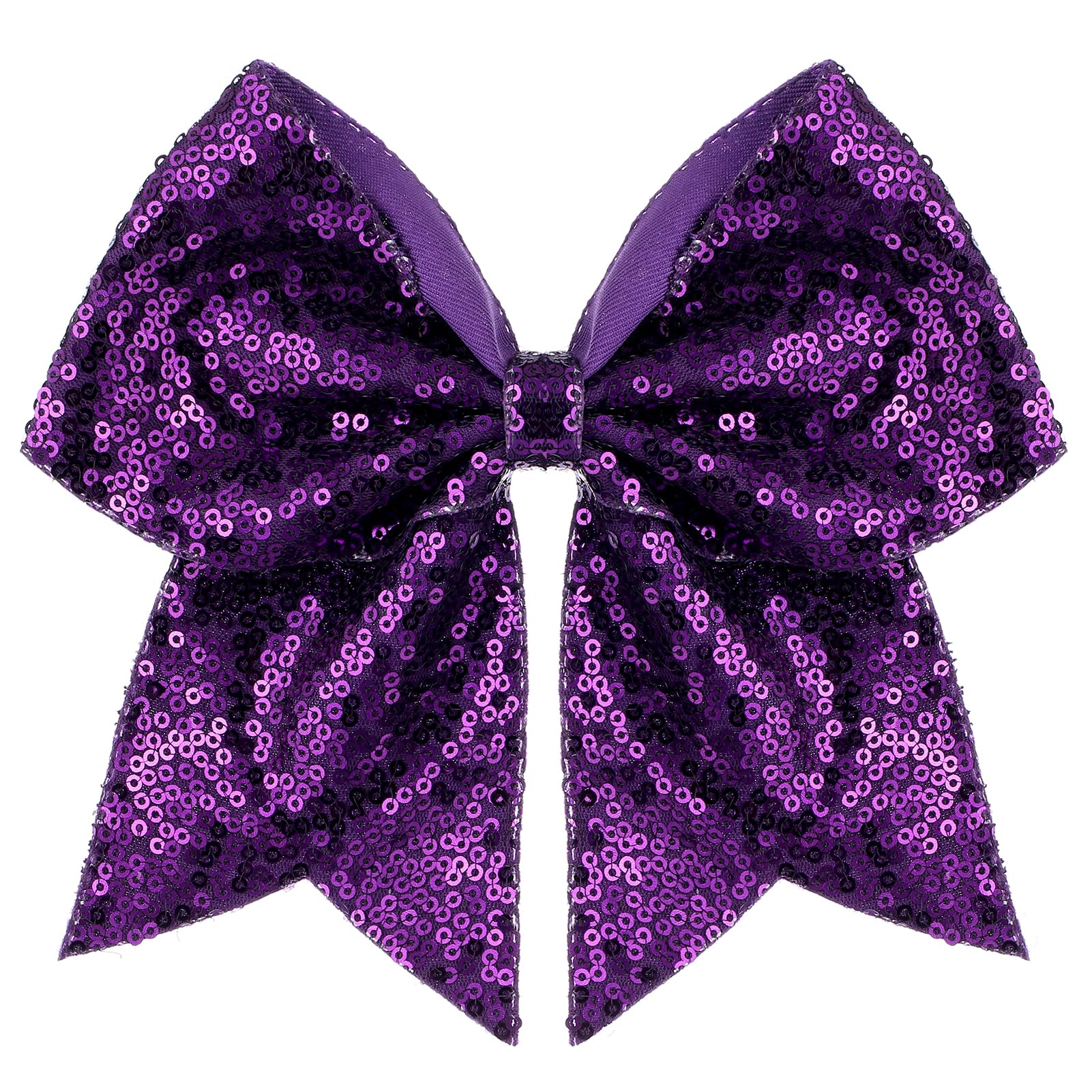 Zolyco dark purple bow front view showing dramatic sparkle and team-ready style