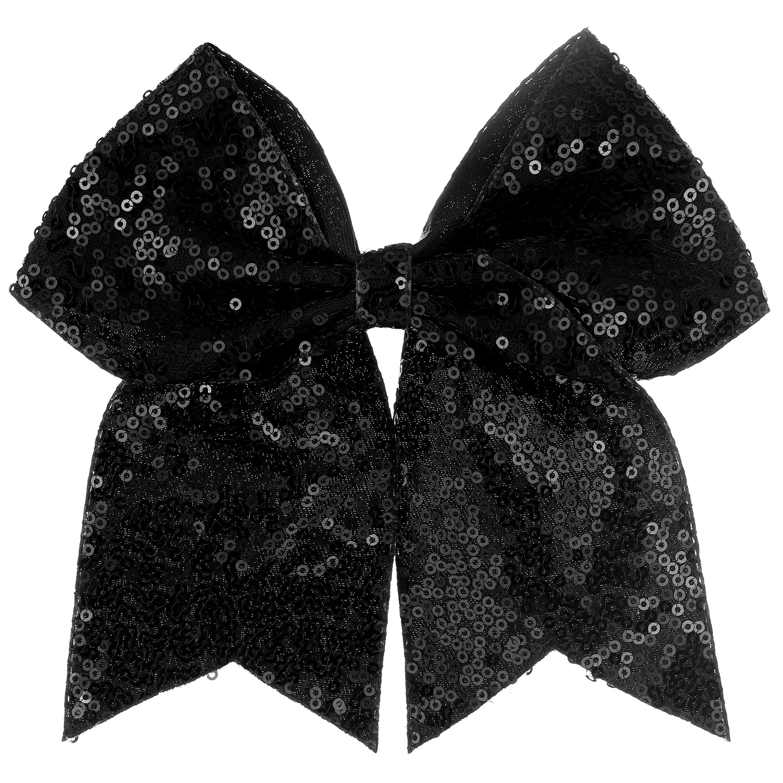 Zolyco front view of black glitter bow showing bold style and easy wear