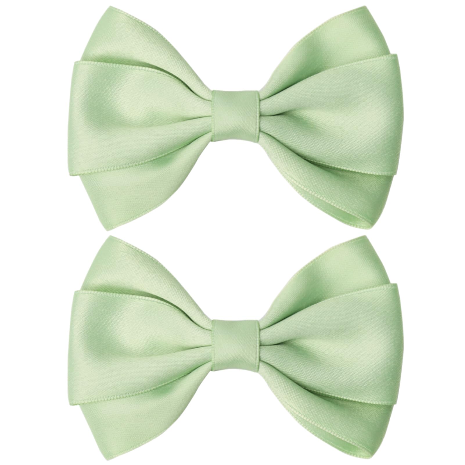 Zolyco front view apple green bows showing vibrant color and neat shape for styling